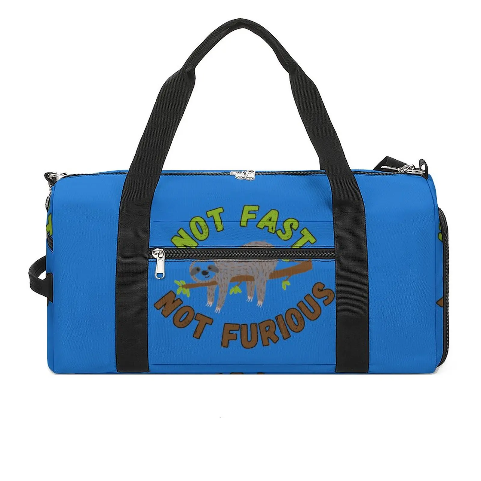 

Not Fast Not Furious Sports Bags Cute Sloth On A Branch Travel Training Gym Bag Large Handbags Men Design Oxford Fitness Bag