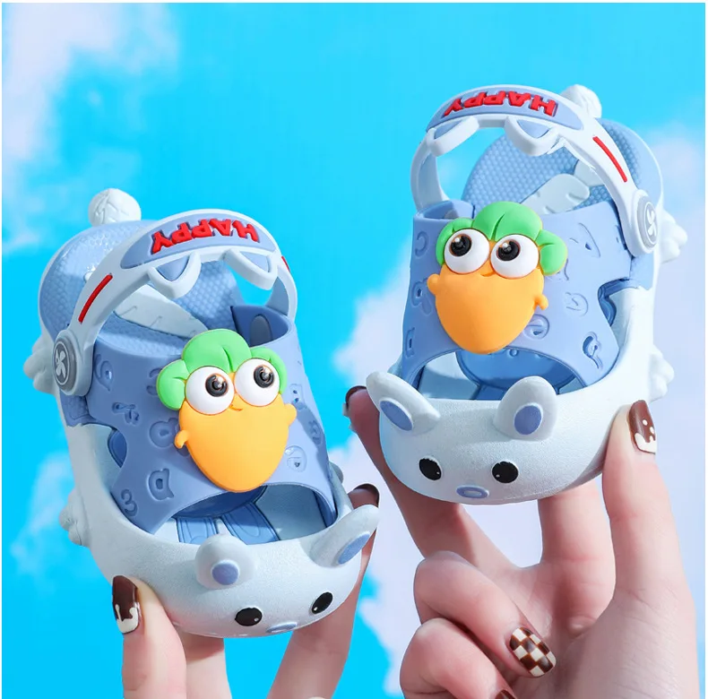 Cute Kids Sandal Child Shoes Slides Boy Kawaii Cartoon Soft Sole Toddler Slipper Summer Baby Non-slips Breathable Garden Shoes boy sandals fashion