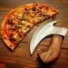 Handmade Pizza Cutting Axe Stainless Steel Viking Pizza Cutter Wooden Handle Multifunctional Pizza Axe Knife With Oblique Blade 3