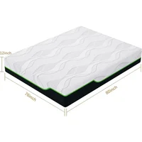 King Size Mattress for Pressure Relief,12 Inches Cooling Gel Memory Foam Hybrid Mattress, King Mattress in a Box with Individual 2