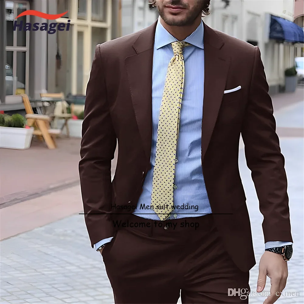 Men's Suit 2 Piece Set Business Formal Work Wear Slim Fit Pants Jacket Groom Wedding Tuxedo