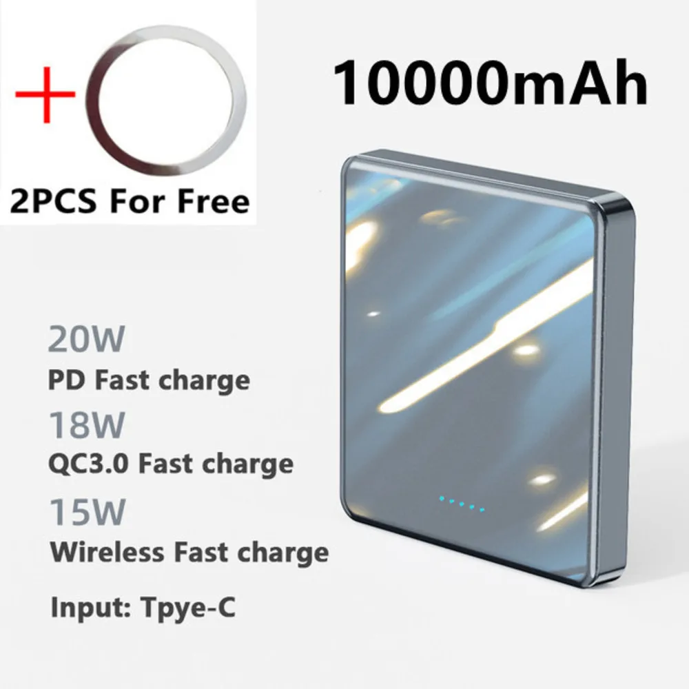 Xilecaly For Magsafe Power Bank 20W 10000mAh Wireless Magnetic Power Bank Ultra Thin Portable External Battery For iPhone 16 15 6