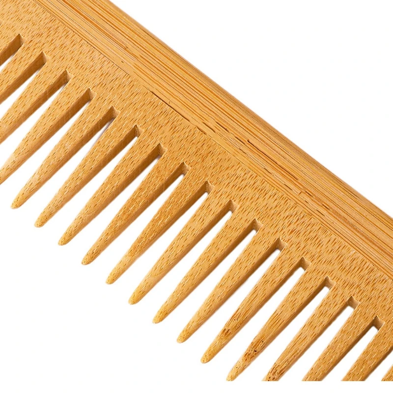 Description Picture 5 of item652F Natural Bamboo Wooden Wide Tooth Comb Anti-Static Comb Hair Care Healthy Comb Massager for Hair Styling Tools