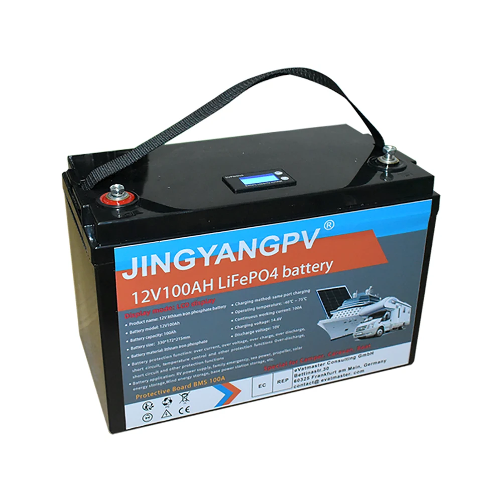 

LiFePO4 Battery 12V 100AH 200AH Lithium Iron Phosphate Pack Built-in BMS 4000 Cycles For Solar Power System RV Golf Car