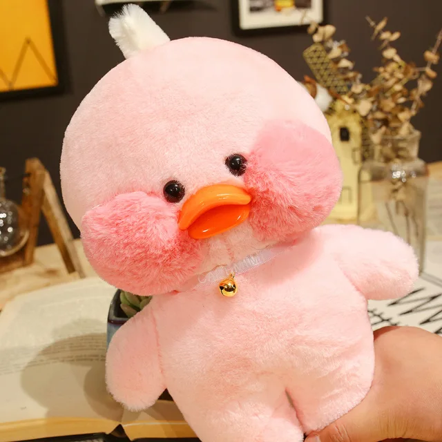 Wholesale 30cm Pink Korean Netred Wearing Hyaluronic Acid Little Doll Lalafanfan Duck Plush Soft Toys Birthday/New Year Gift