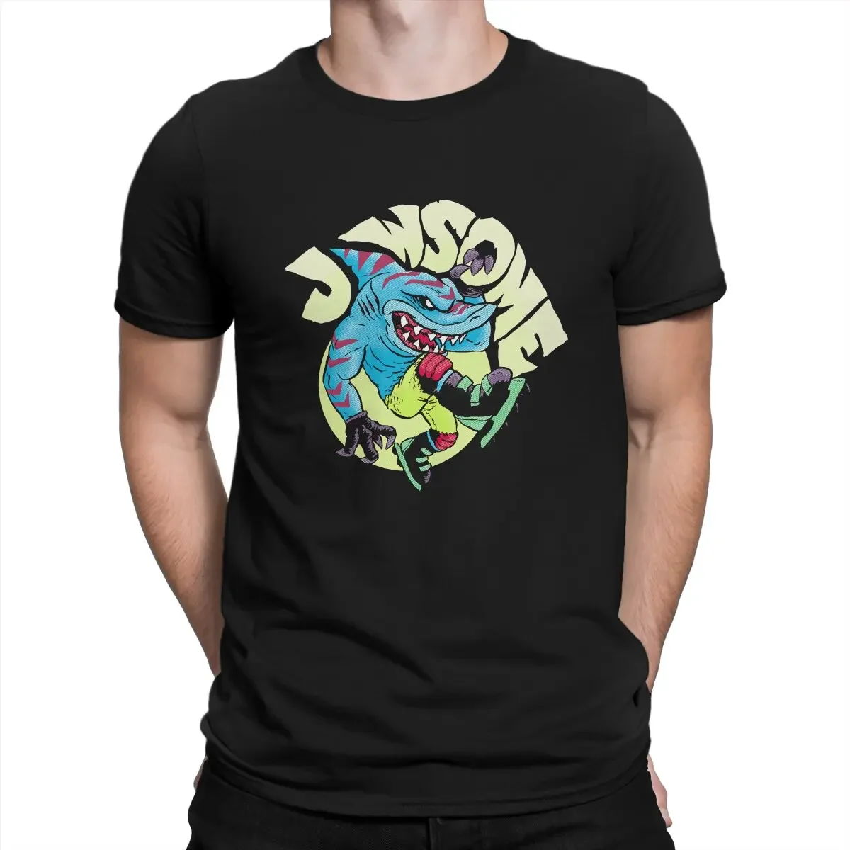 

Jawsome Essential Men TShirt Street Sharks Jab Animated Crewneck Short Sleeve Fabric T Shirt Humor High Quality Gift Idea