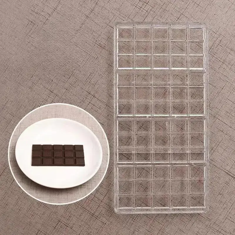 Classic Rectangular Chocolate Mold Transparent Grid Rectangular Chocolate Mold Food Grade Kitchen Baking Chocolate Candy Mold