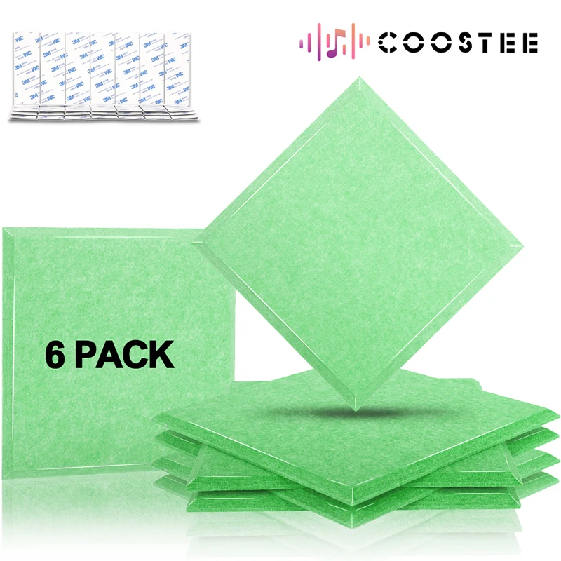 

6 Pack 30*30cm Acoustic Treatment Wall Panels Home Square Panel Protective Soundproof Absorption Acoustic Panels Home Accessorie