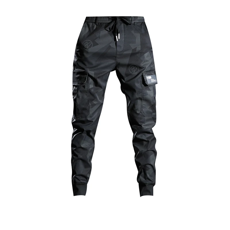 Men's Spring Fall Thin Military Tactics Camouflage Slim Korean Elastic Waist Foot Binding Work Casual Pants cargo pants,military cargo pants