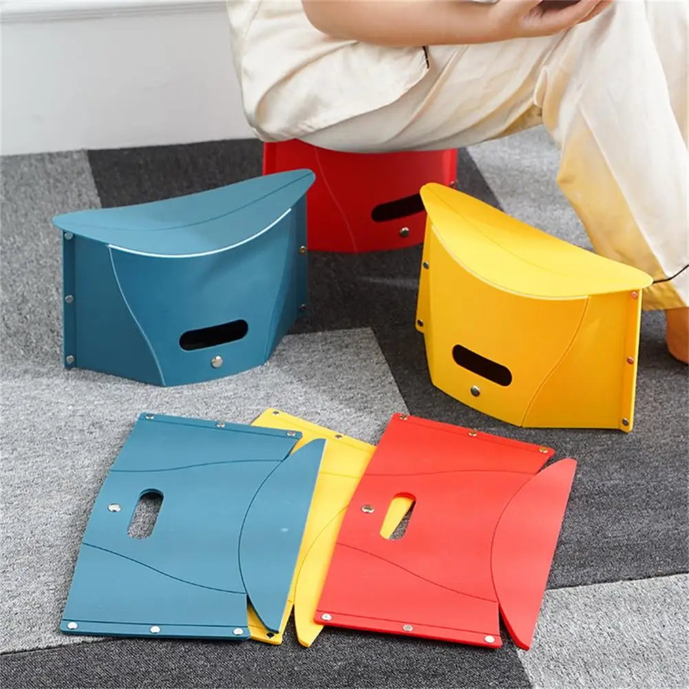 Brief Space-saving Bright-colored Simple Design Collapsible Portable Stool for Camping Storage Stool Storage Stool Folding Chair