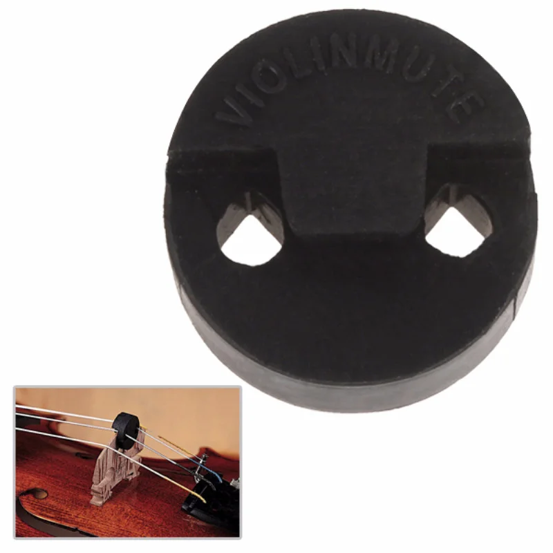 5pcs Professional Violin Parts Accessories 20 X 20mm Black Acoustic Round Rubber Violin Mute Fiddle Silencer