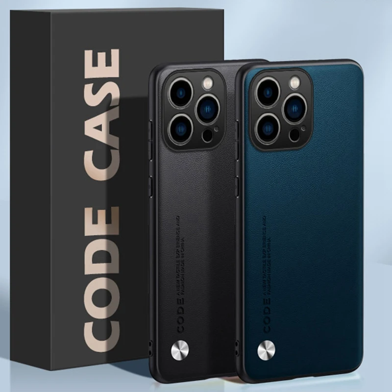 Premium PU Leather Phone Case with Silicone Full Protection - Elegant Back Cover