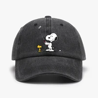 1pc "Snoopy" Printed Baseball Cap Unisex Retro Washed Distressed Sun Hat Outdoor Fashion Accessory Hat for Men & Women 1