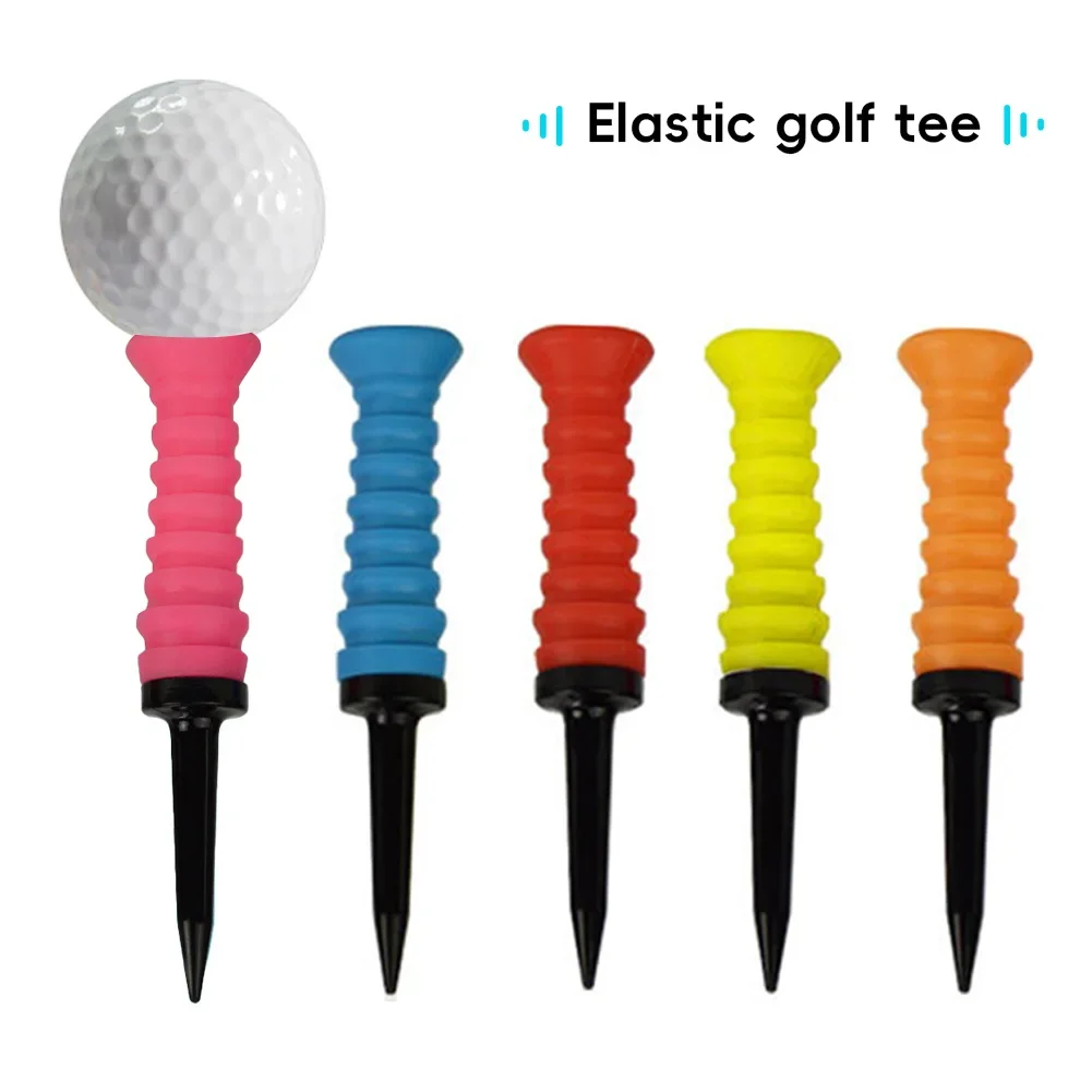 1Pc Flexible Rubber Golf Tees 83mm Durable Low Friction Multicolor Golf Tees Exercises Ball Holder Training Aids Supplies