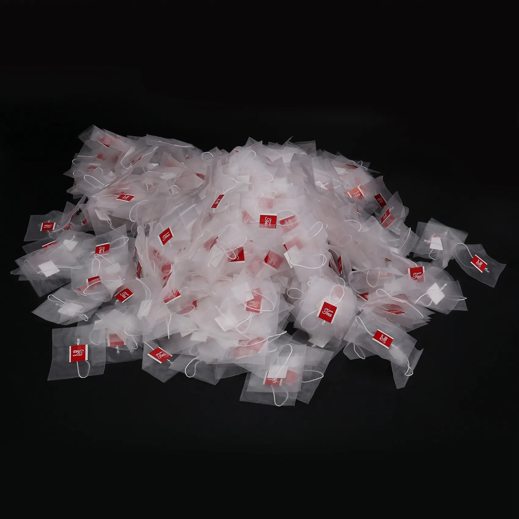 1000Pcs5.5 X 7Cm Pyramid Tea Bag Filter Nylon Tea Bag Single String Label Transparent Empty