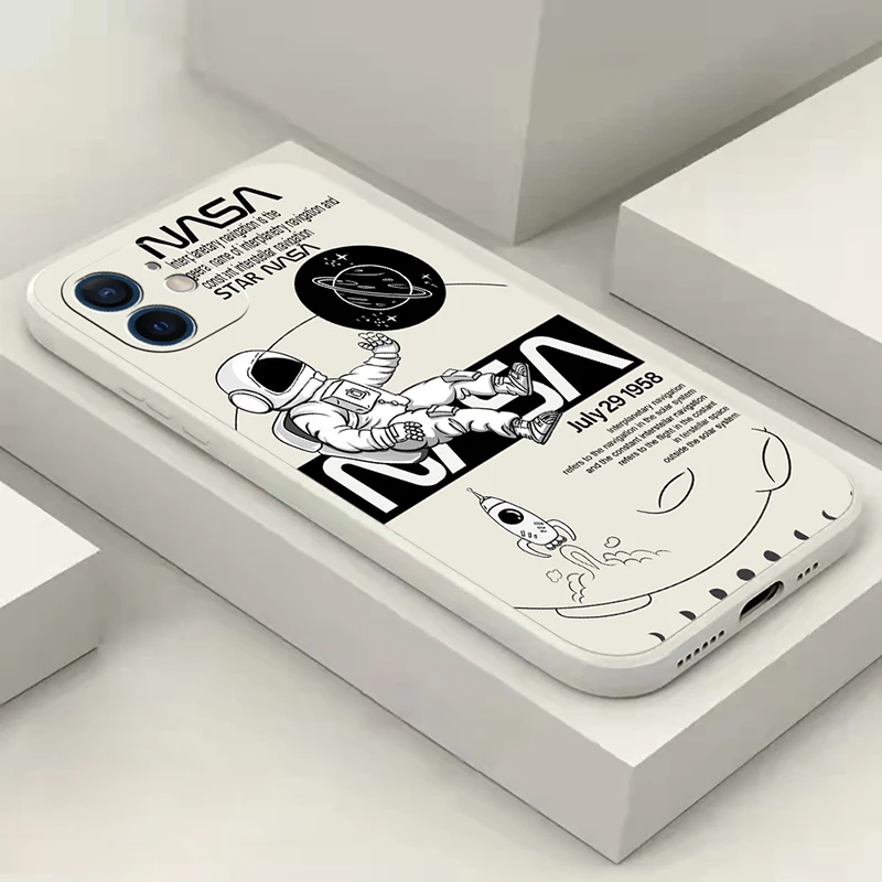 Силиконовый чехол для iPhone 13 Mini 12 11 Pro Max XS XR X 8 7 Plus SE 2020 креативный астронавт мягкий |