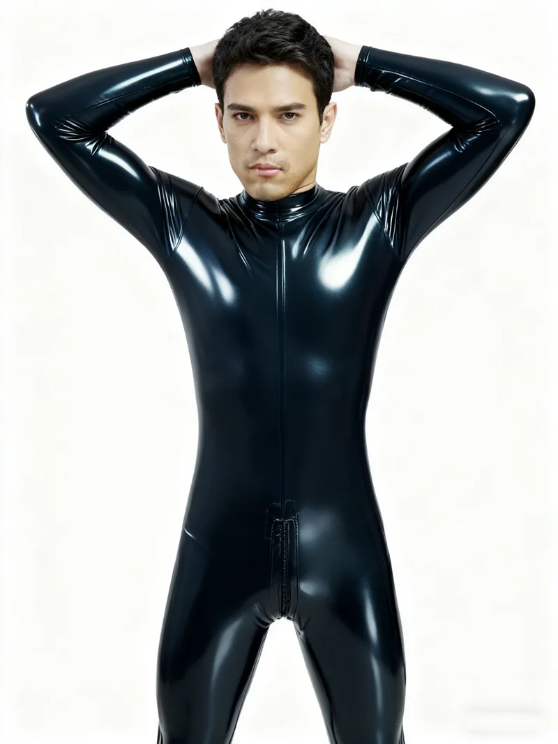 Latex Anzug Gummi Catsuit Rubber Ganzanzug Bodysuit Anzug Overall Kost&uuml;m Tights