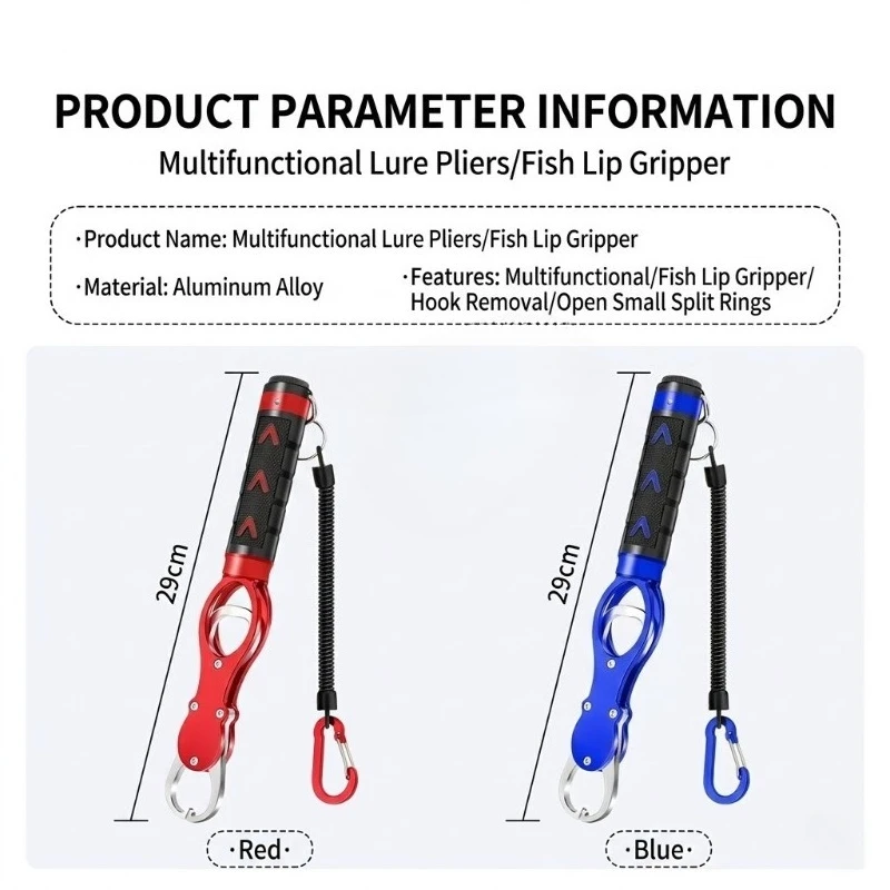 Pince à lèvres pêche aluminium avec balance intégrée - Outil multifonction extraction hameçons coupe-ligne