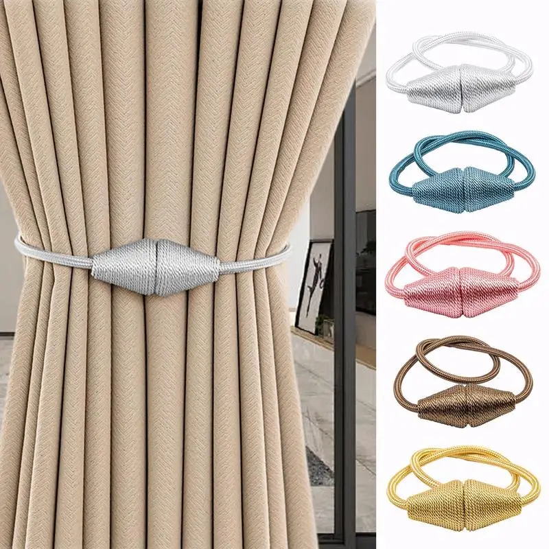 

Magnet Drape Tiebacks Magnetic Strong Holdbacks Drape Tiebacks Buckle Draperies Holders No Punching Drape Tie Backs for Home