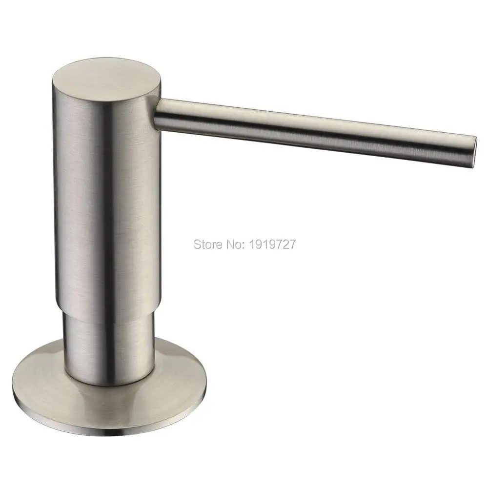 

Newly High Quality 5 Warranty Promotion 100% Solid Brass Pump Head Kitchen Commercial Modern Lotion Dispenser In Brushed Nickel