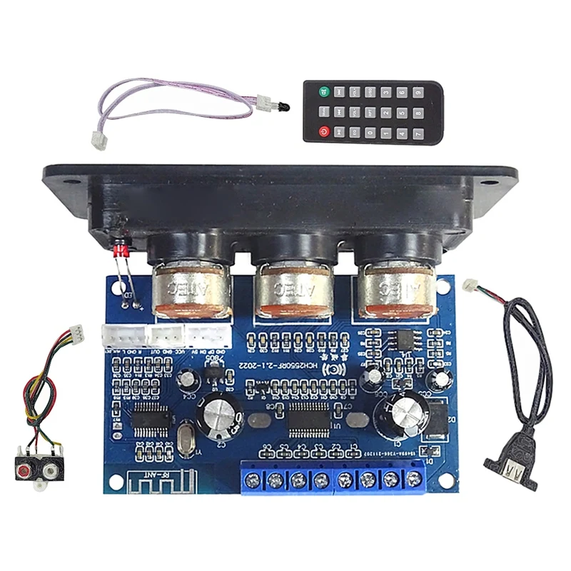 リモコン付きデジタルアンプボード,USBケーブル,2.1チャンネル
