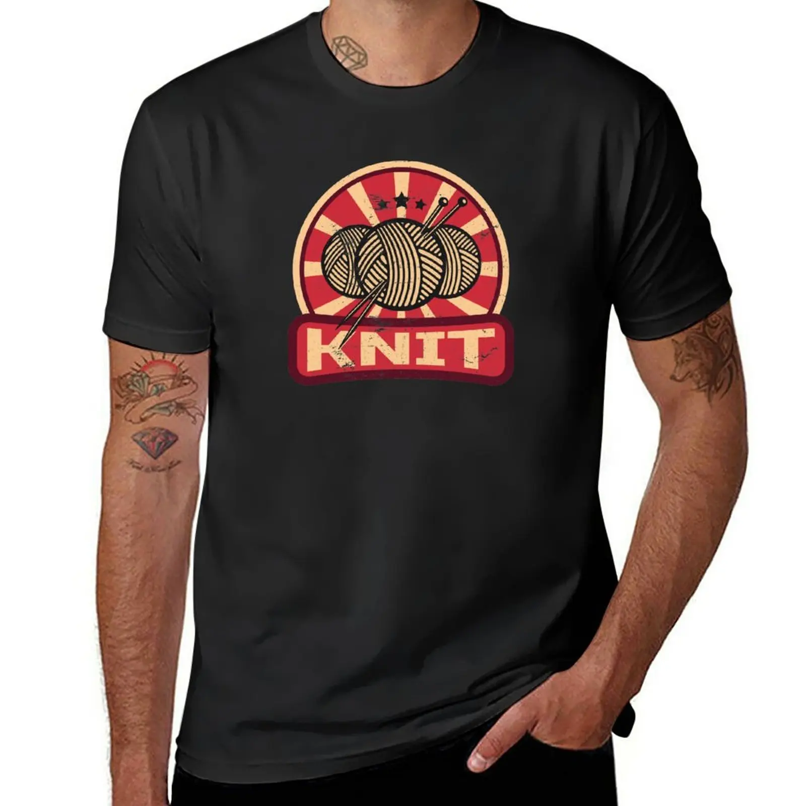 

New Knitting propaganda T-Shirt funny t shirts t shirt man boys animal print shirt mens graphic t-shirts big and tall