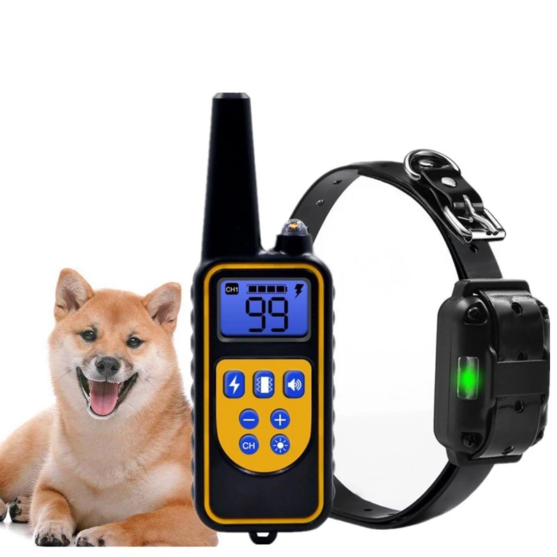 Collar eléctrico de entrenamiento para perros, dispositivo antiladridos con vibración, resistente al recargable, pantalla LCD, 800yd, todos tamaños|Collares de adiestramiento| - AliExpress