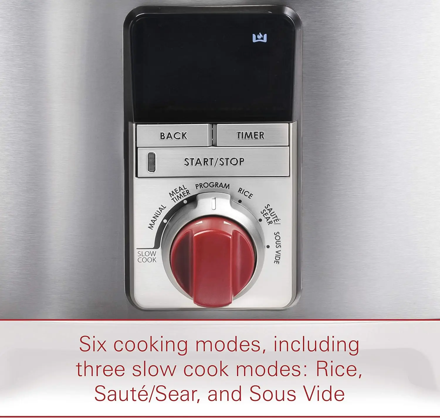 Programmable 6-in-1 Multi Cooker with Temperature Probe, 7 qrt, Slow Cook, Rice, Saut&eacute;, Sear, Sous Vide, Stainless
