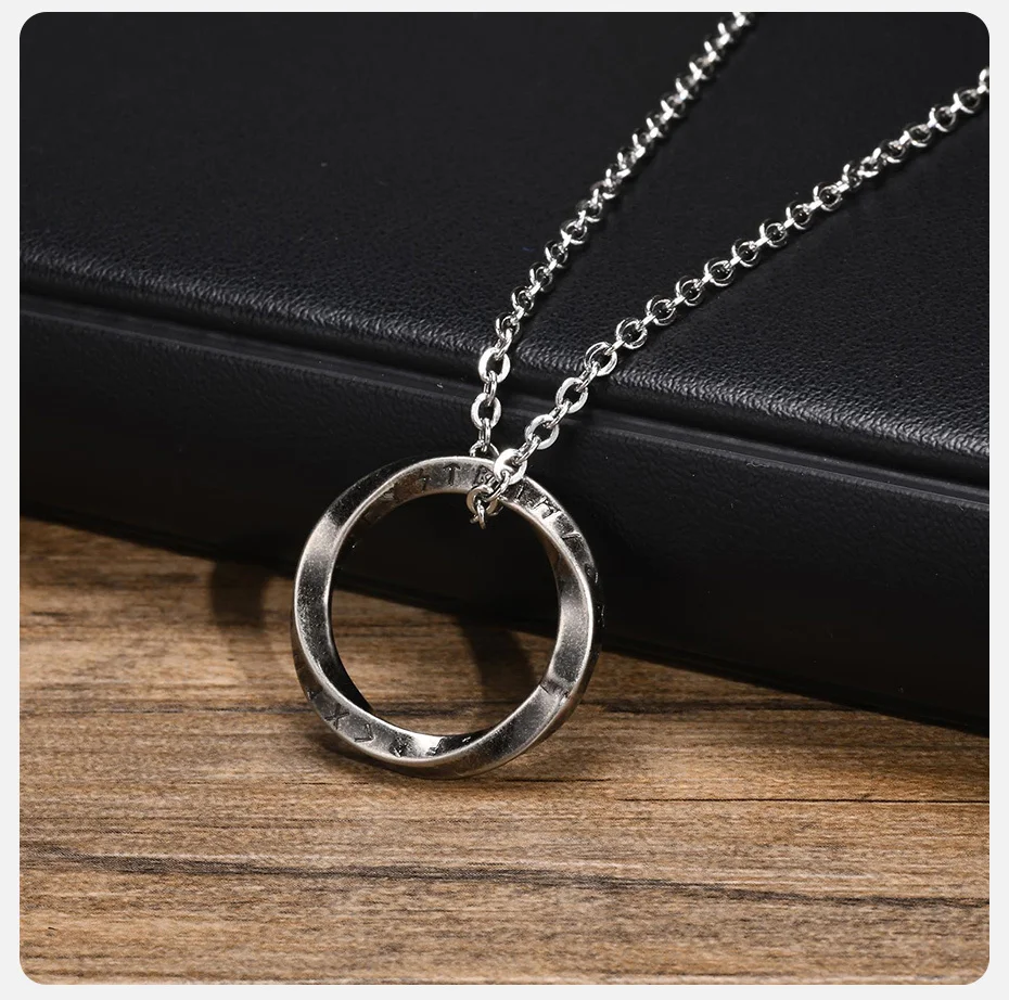 Vnox Wikinger Rune Mobius Halsketten für Männer Frauen, Vintage Edelstahl Nordic Almut Anhänger, Unisex Casual Kragen Schmuck – Detail 6