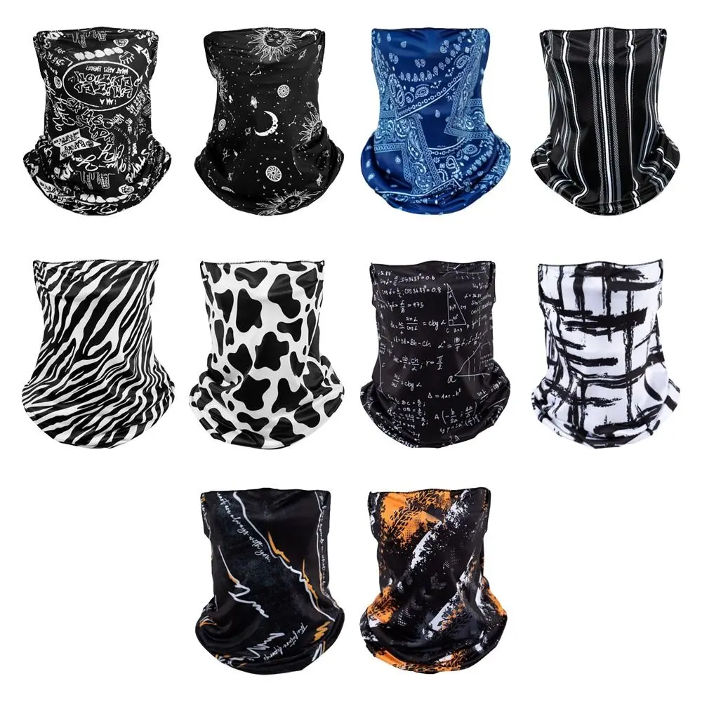 Elastic lce Silk Bandana Head Face Neck Gaiter Hanging Ear Breathable Face Cover Scarf Cycling Balaclava Men Women cycling bandana,bandana headscarf,neck gaiter,bandana neck cover,multifunctional bandana