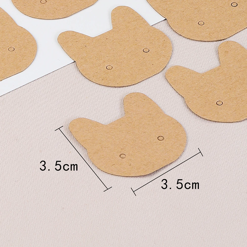 50pcs 3.5x3.5cm 고양이 귀걸이 귀 스터드 디스플레이 카드 목걸이 쥬얼리 포장 골판지