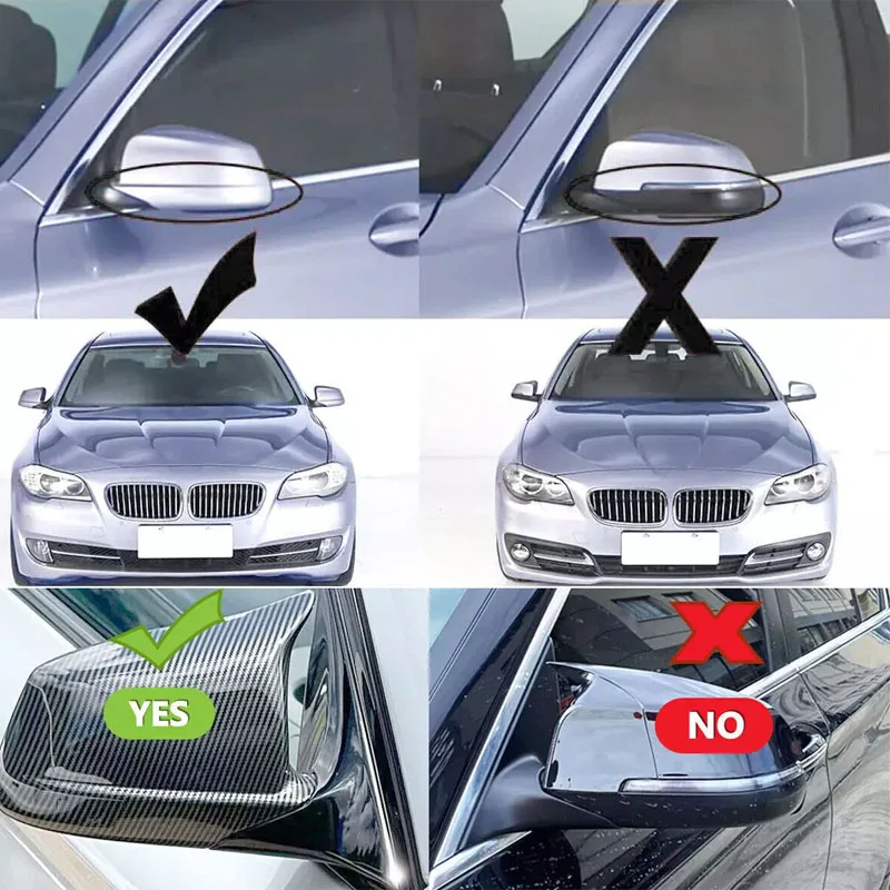 BMW 5 시리즈 F10 F11 2011-2013 용 1 쌍 백미러 커버 하우징 교체 사이드 윙 미러 캡 쉘 자동차 액세서리