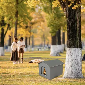 Outdoor Cat House Foldable Warm Pet Cave for Winter Waterproof Rainproof Kitten Cave Pet Tent Bunny Bed for Feral Cat Puppy 2