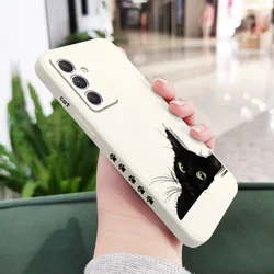 Sleek Cold Black Cat Phone Case - Samsung A24 5G (White)