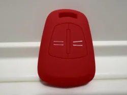 Premium Silicone Car Key Cover - 2 Button Remote Key Shell in Stylish Design (Red)