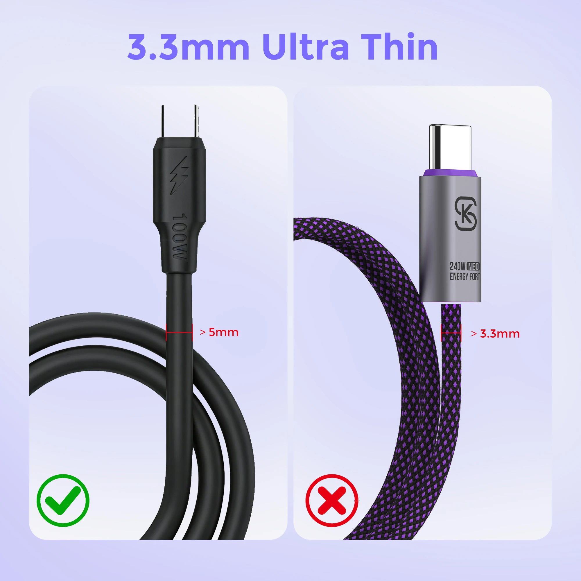 240W 고속 충전 케이블 480Mbps 데이터 전송 USB C to USB C 케이블 타입 C 충전기 코드 아이폰 17 삼성 S25 노트북 여행용