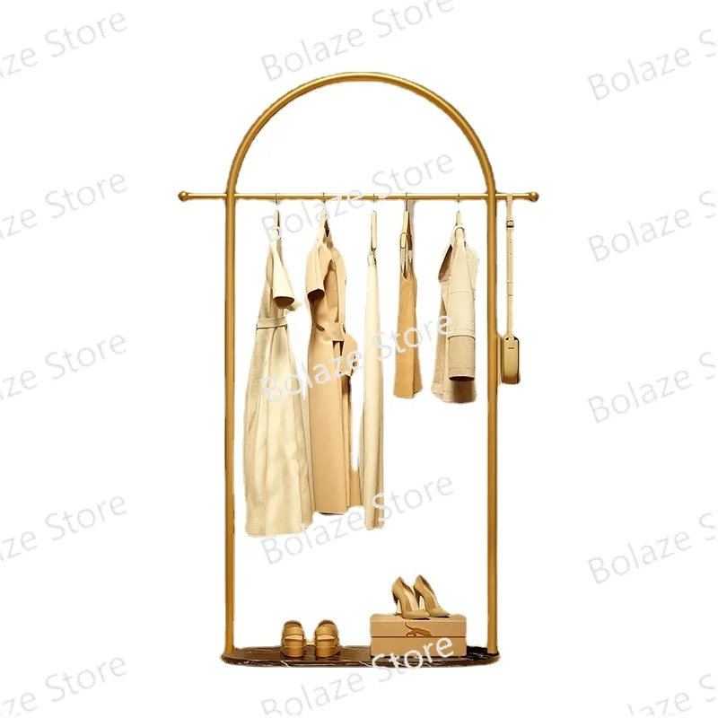 

Hanging Wardrobe Hanger, Changing Room Hanger, Gold Metal Vertical Hanger