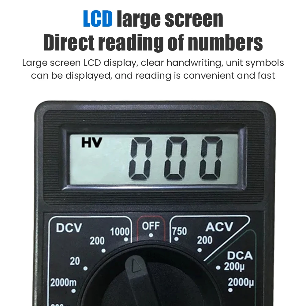 Description Picture 2 of itemDigital Multimeter Handheld Digital Display Multimeter Ammeter Voltmeter Electrical Instruments and Meters