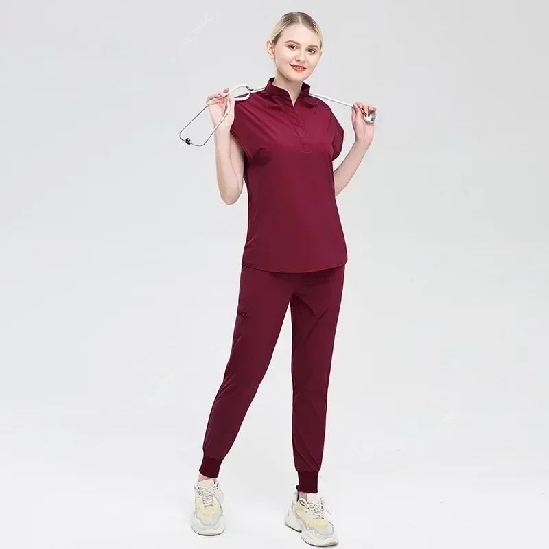 

Women Nursing Accessories Doctors Clothes Medical Uniforms Scrubs Sets Hospital Surgical Gowns Short Sleeve Tops Pant