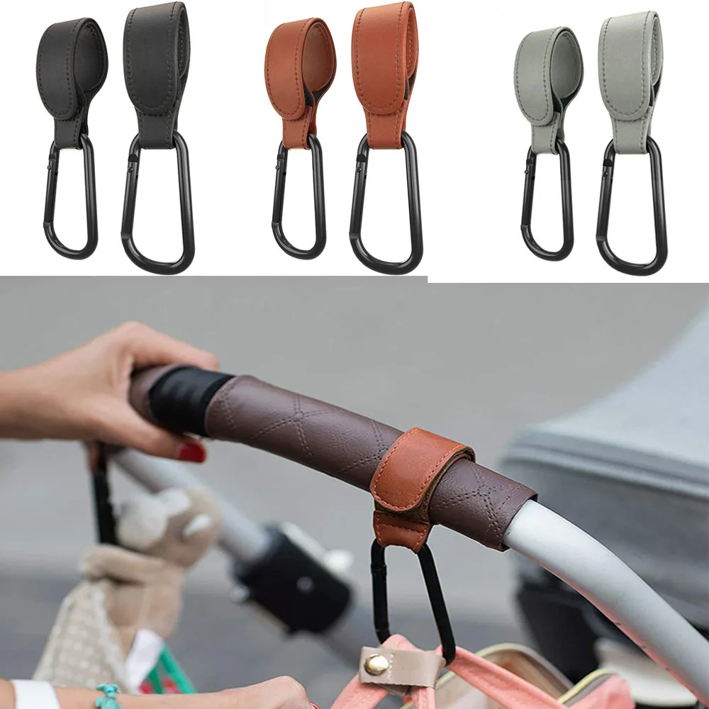 New PU leather baby bag baby stroller hook Magic Sticker Stroller