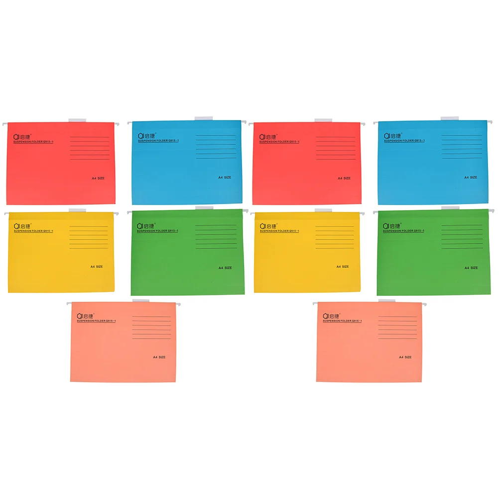 10 Pcs Folder Hanging File Folders for Filing Cabinet Work Fast Portable Receipt Iron Office