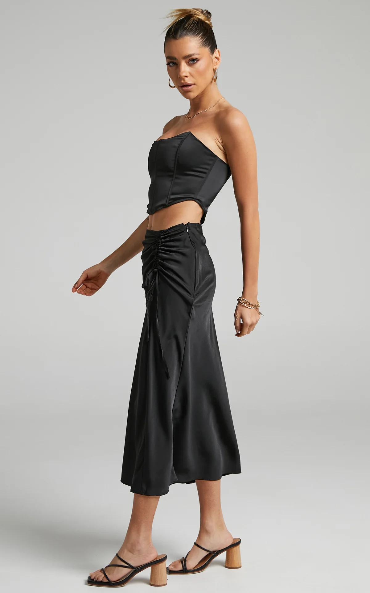 Jupe Longue Trapèze En Satin, Jupon Glissant à Dentelle, Femme, Taille Unique, Fausse Soie