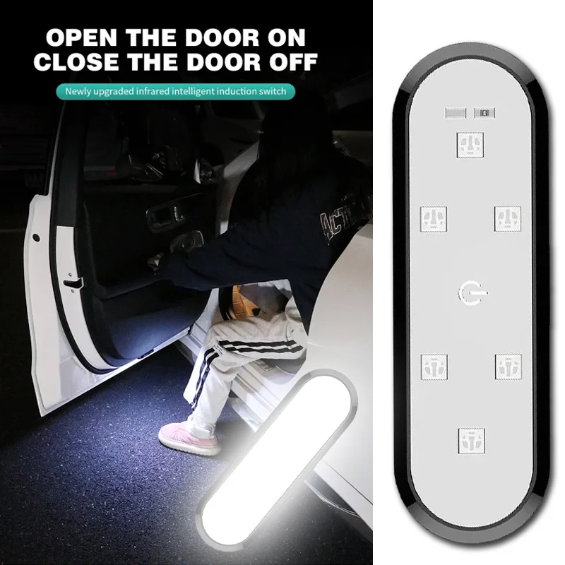 

LED Lighting Door Opening Flashing Anti-theft Door Anti-collision Light Atmosphere Welcome Induction Light Free Wiring