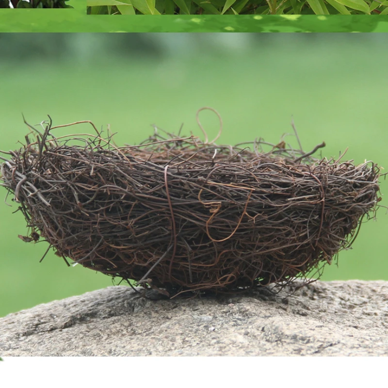 Bird Cage Round Rattan Bird Nest Easter Handmade DIY Craft Decor Props