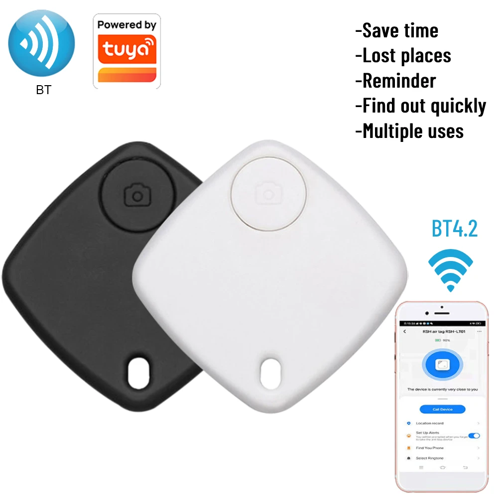 Tuya Smart Anti Lost Alarm Wireless Bluetooth Tracker Search Suitcase Key Pet Finder Location Record for