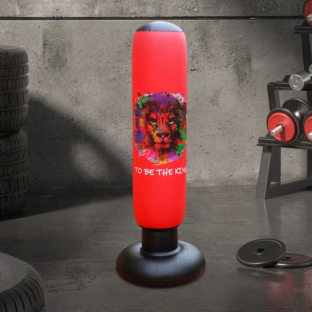Kids Inflatable Punching Bag Free Standing Boxing Bag Lightweight Inflation Punching Column PVC Tumbler Sandbag for Fitness