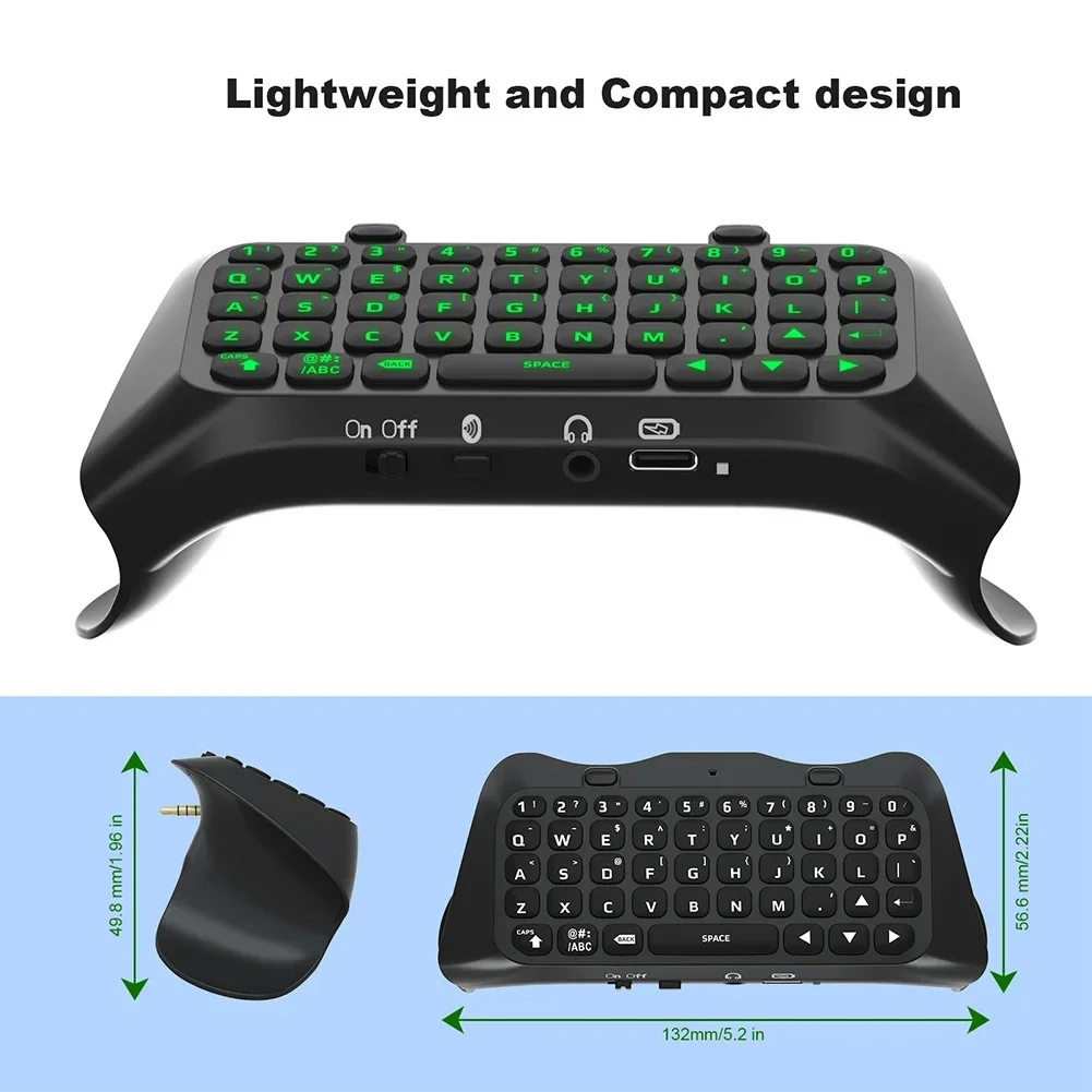 Wireless Mini Keypad Chatpad with Green Backlight & Built-in Speaker
