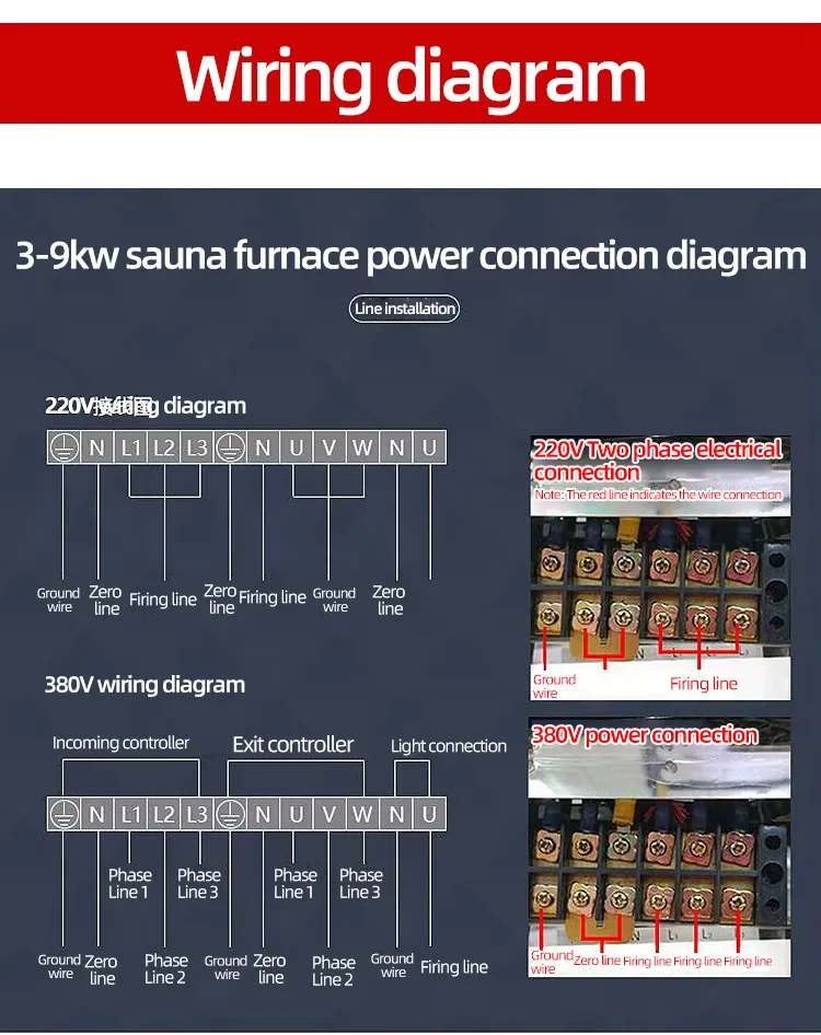 3KW/3.6KW Sauna Heater 220V Sauna Steam Generator Home Use Heating Furnace Room Dry Equipment Internal Control External Stove 4