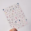 1 Sheet Nail Stickers High Quality Cute Flower Rabbit Cat Bowknot Design Adhesive Stickers wedding Nail Art Decoration T-4345 6