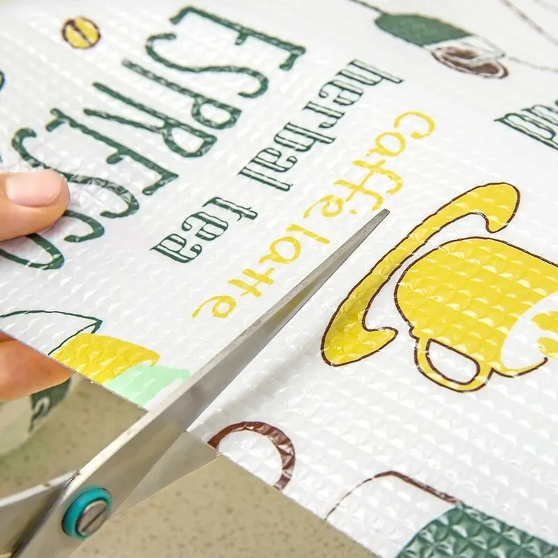 1 Roll Can Cut Table Mat Drawers Cabinet Shelf Liners Cartoon Cupboard Placemat Waterproof Oil Thickened Kitchen Stickers drawer liner